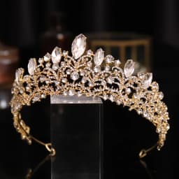 Glod Luxury Wedding Crown for Bride Rhinestone Hair Jewelry Gifts Tiaras Crystal Hair Accessories Women Headband Bridal Headwear