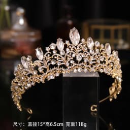 Glod Luxury Wedding Crown for Bride Rhinestone Hair Jewelry Gifts Tiaras Crystal Hair Accessories Women Headband Bridal Headwear