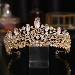 Glod Luxury Wedding Crown for Bride Rhinestone Hair Jewelry Gifts Tiaras Crystal Hair Accessories Women Headband Bridal Headwear