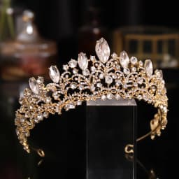 Glod Luxury Wedding Crown for Bride Rhinestone Hair Jewelry Gifts Tiaras Crystal Hair Accessories Women Headband Bridal Headwear