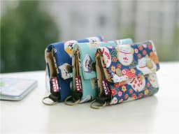 Canvas Cartoon Totoro Cat Printed Dog Women Fold Short Wallet Organizer Cute Mini Money Key Bag Coin Pocket Purse for Children