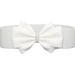 Women's Elastic Bow Belt Wide Rhinestone Stretch Belts Ladies Waist Accessories for Dress Jeans