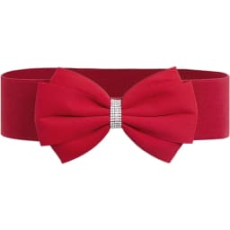 Women's Elastic Bow Belt Wide Rhinestone Stretch Belts Ladies Waist Accessories for Dress Jeans
