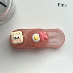 Cute Cartoon Contact Lens Case Women Girls Plastics Myopia Companion Box Simple Cosmetic Contact Lens Box Storage Box