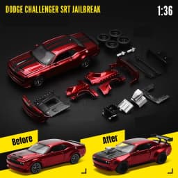 CCA COOL CHIC AUTO 1/36 Dodge Challenger SRT Hellcat Assembled Modified Toy Car Model Diecast Alloy Miniature Collection Gift