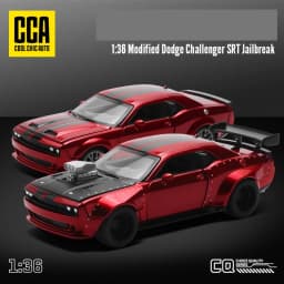 CCA COOL CHIC AUTO 1/36 Dodge Challenger SRT Hellcat Assembled Modified Toy Car Model Diecast Alloy Miniature Collection Gift