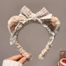 Recruiting Peach Blossoms~Cute Plush Flower Hair Hoop Female Cartoon Sweet Hair Hairpin Wash Anti slip Headband Hair Accessories
