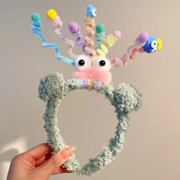 Recruiting Peach Blossoms~Cute Plush Flower Hair Hoop Female Cartoon Sweet Hair Hairpin Wash Anti slip Headband Hair Accessories