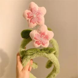 Recruiting Peach Blossoms~Cute Plush Flower Hair Hoop Female Cartoon Sweet Hair Hairpin Wash Anti slip Headband Hair Accessories