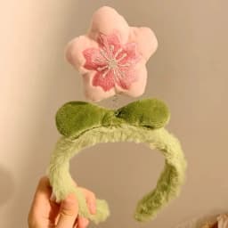 Recruiting Peach Blossoms~Cute Plush Flower Hair Hoop Female Cartoon Sweet Hair Hairpin Wash Anti slip Headband Hair Accessories