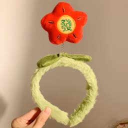 Recruiting Peach Blossoms~Cute Plush Flower Hair Hoop Female Cartoon Sweet Hair Hairpin Wash Anti slip Headband Hair Accessories