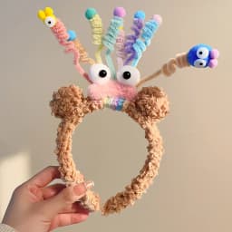 Recruiting Peach Blossoms~Cute Plush Flower Hair Hoop Female Cartoon Sweet Hair Hairpin Wash Anti slip Headband Hair Accessories