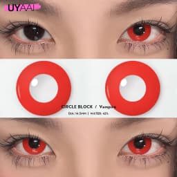 UYAAI 1 Pair Cosplay Multicontacts for Eyes White Colored Lenses Anime Vampire Red Lenses Black Lenses for Halloween Purple Len