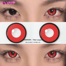 UYAAI 1 Pair Cosplay Multicontacts for Eyes White Colored Lenses Anime Vampire Red Lenses Black Lenses for Halloween Purple Len