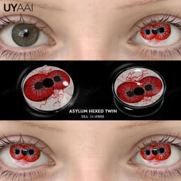 UYAAI 1 Pair Cosplay Multicontacts for Eyes White Colored Lenses Anime Vampire Red Lenses Black Lenses for Halloween Purple Len