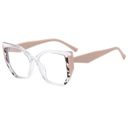 Color-blocked Square Reading Glasses Women Popular TR90 Resin Optical Presbyopic Eyeglass Custom Diopter +50~+600 #301886
