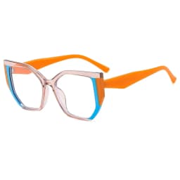 Color-blocked Square Reading Glasses Women Popular TR90 Resin Optical Presbyopic Eyeglass Custom Diopter +50~+600 #301886