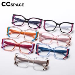 Color-blocked Square Reading Glasses Women Popular TR90 Resin Optical Presbyopic Eyeglass Custom Diopter +50~+600 #301886