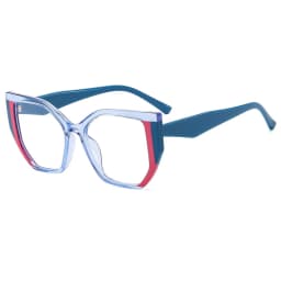 Color-blocked Square Reading Glasses Women Popular TR90 Resin Optical Presbyopic Eyeglass Custom Diopter +50~+600 #301886