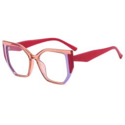 Color-blocked Square Reading Glasses Women Popular TR90 Resin Optical Presbyopic Eyeglass Custom Diopter +50~+600 #301886
