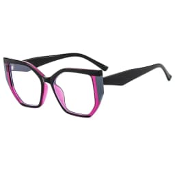 Color-blocked Square Reading Glasses Women Popular TR90 Resin Optical Presbyopic Eyeglass Custom Diopter +50~+600 #301886