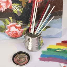 Paint Brush Cleaner and Holder - Airtight Stainless Steel Brush Washer for Painting with Removable Porous Filter (Medium)
