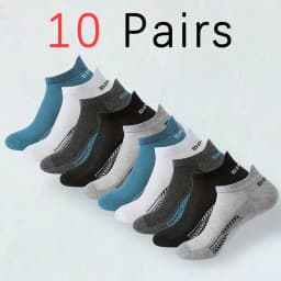 5/10/20 Pairs Men Solid Color Shallow Mouth Socks Spring Summer Mesh Breathable Odor Proof Sweat Absorbing Casual Boat Socks