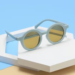 New Fashion Round Frame Candy Colored Sunglasses for Baby Retro Solid Color Round Convenience Glasses for Children