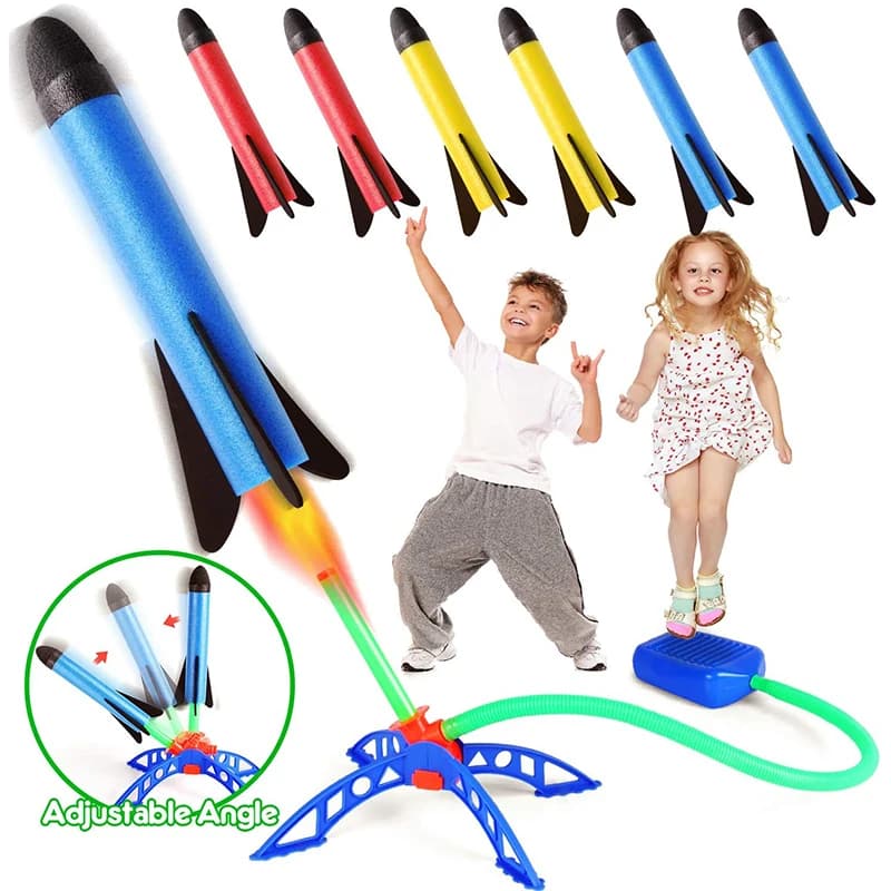 Air Rocket Foot Pump Launcher Outdoor Air Pressing Pedal Soaring Rocket Toy Kids Game Suit Jumping Sport Game Kids Toy Gift