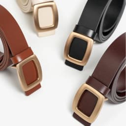 BEAUTODAY Brand Belt Women Cow Leather Solid Color Luxury Designer Square Buckle Jeans 2024 Ladies Accessories Handmade 91105