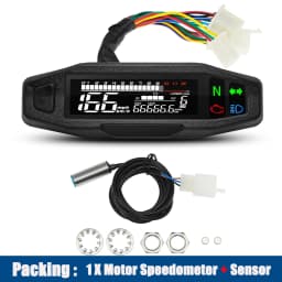 Motorcycle Speedometer Universal Digital Dashboard Instrument with Turn Signal Light Km/h Hour Meter Oil Gauge Tach Waterproof