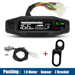 Motorcycle Speedometer Universal Digital Dashboard Instrument with Turn Signal Light Km/h Hour Meter Oil Gauge Tach Waterproof