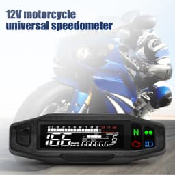 Motorcycle Speedometer Universal Digital Dashboard Instrument with Turn Signal Light Km/h Hour Meter Oil Gauge Tach Waterproof