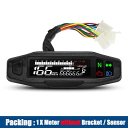 Motorcycle Speedometer Universal Digital Dashboard Instrument with Turn Signal Light Km/h Hour Meter Oil Gauge Tach Waterproof