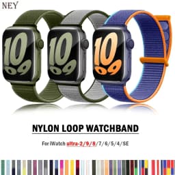 Nylon Loop Strap For Apple Watch band 44mm 45mm 40mm 42mm 41mm 38mm Bracelet belt Correa iWatch Series 9 4 5 6 Se 7 8 Ultra 49mm
