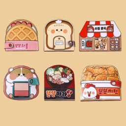 Colorful DIY Waffle Quiet Book Bread Paper Snack Bar Sticker Game. Handmade Toy Fried Chicken Cartoon Busy Book