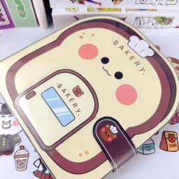 Colorful DIY Waffle Quiet Book Bread Paper Snack Bar Sticker Game. Handmade Toy Fried Chicken Cartoon Busy Book
