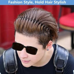 1/20pcs Unisex Black Elastic Non Slip Simple Metal Headbands For Men Women Wavy Hairband Spring Hair Hoop Hair Accessories