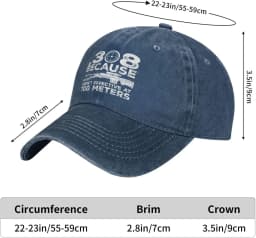 Funny Hat 308 Because Rocks aren't Effective at 700 Meters Hat for Men Baseball Cap Trendy Hats