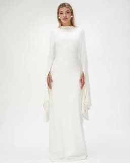 Customized Chinese Style Jersey Pearl A-line Scoop Neck Long Dresses Prom Dresses Classic Exquisite Modern Style Pastrol Unisex