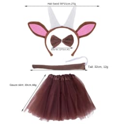Halloween Goat Horn Animal Costume Accessories Headband Tail Bow Tie Tutu for Toddler Kids Girls Fancy Dress Up Christmas