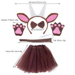 Halloween Goat Horn Animal Costume Accessories Headband Tail Bow Tie Tutu for Toddler Kids Girls Fancy Dress Up Christmas
