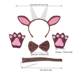 Halloween Goat Horn Animal Costume Accessories Headband Tail Bow Tie Tutu for Toddler Kids Girls Fancy Dress Up Christmas