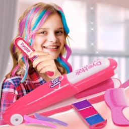 Children's Simulated Hair Dyeing Stick Set DIY Hair and Makeup Tools Girl's House Hair Accessories and Makeup Toy Gifts
