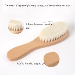 Baby Wood Brush Comb Beech Soft Wool Newborn Comb for Head Massager Baby Cleaning Shower Pure Natur Hairbrush Baby Care