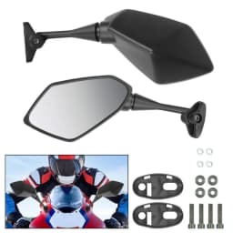 For Honda CBR250R Yamaha YZF R1 R6 R25 R15 R125 R3 R1S R1M FZ6R Mirrors Motorcycle Scooter Rear View Mirror Carbon Look Black