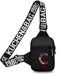 Chest Bag Women Sports Fitness Bag Purse Paint Letter Initial Name Lettern Pattern Sports Running Chest Pack for Men