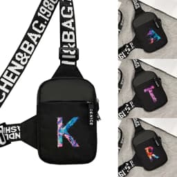 Chest Bag Women Sports Fitness Bag Purse Paint Letter Initial Name Lettern Pattern Sports Running Chest Pack for Men
