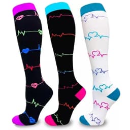S-XXL 3 Pairs Free Shipping Nurse Compression Socks Varicose Veins Women Men Socks 20-30 MmHg Edema Diabetes Running Sport Socks