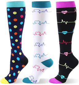 S-XXL 3 Pairs Free Shipping Nurse Compression Socks Varicose Veins Women Men Socks 20-30 MmHg Edema Diabetes Running Sport Socks